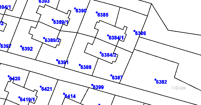 Parcela st. 6384/2 v KÚ Rychvald, Katastrální mapa