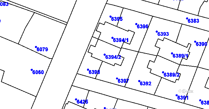 Parcela st. 6394/2 v KÚ Rychvald, Katastrální mapa