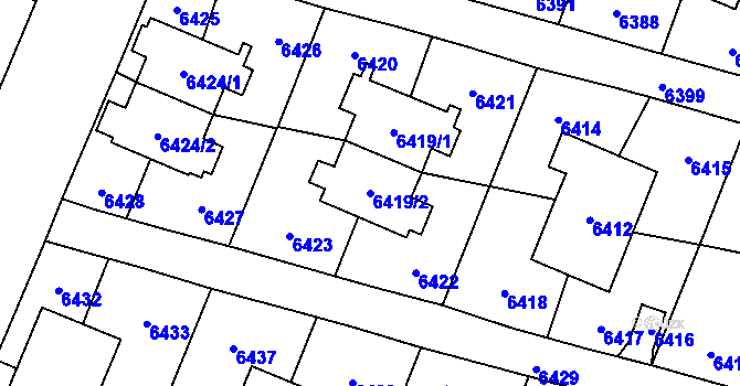 Parcela st. 6419/2 v KÚ Rychvald, Katastrální mapa