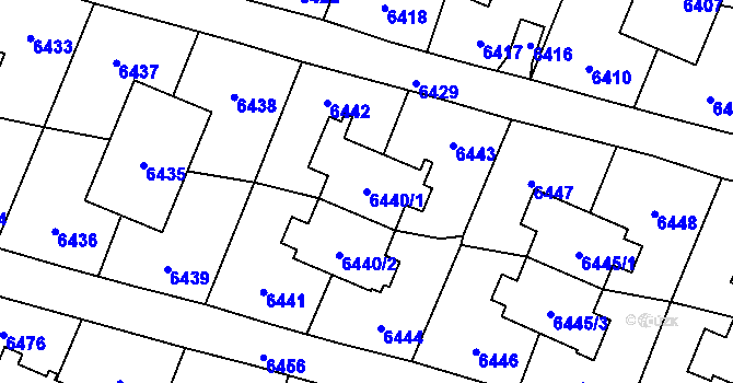 Parcela st. 6440/1 v KÚ Rychvald, Katastrální mapa