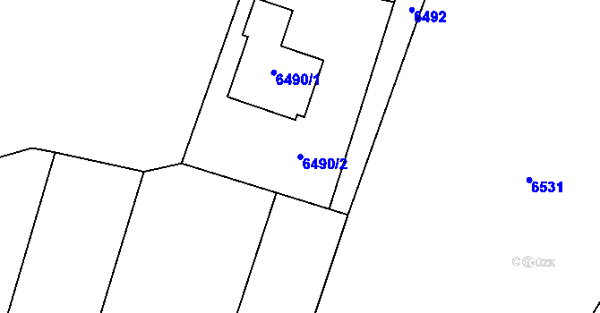 Parcela st. 6490/2 v KÚ Rychvald, Katastrální mapa