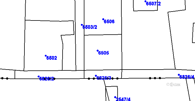 Parcela st. 6505 v KÚ Rychvald, Katastrální mapa