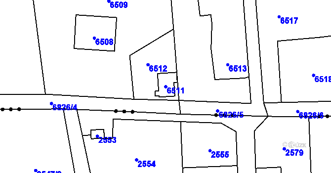 Parcela st. 6511 v KÚ Rychvald, Katastrální mapa
