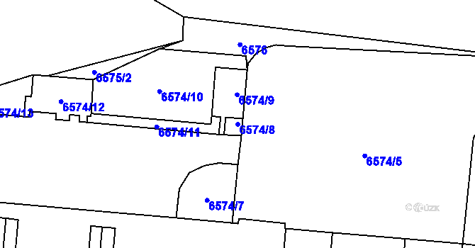 Parcela st. 6574/8 v KÚ Rychvald, Katastrální mapa