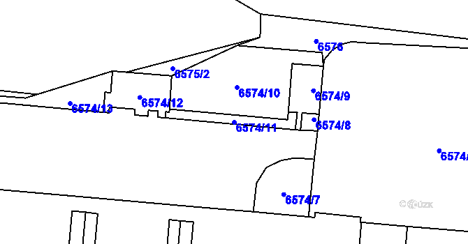 Parcela st. 6574/11 v KÚ Rychvald, Katastrální mapa