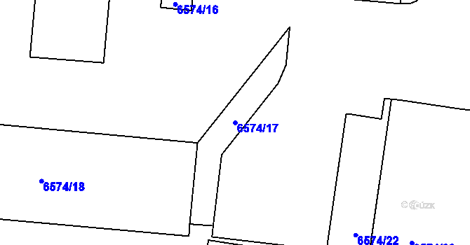 Parcela st. 6574/17 v KÚ Rychvald, Katastrální mapa