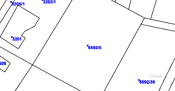 Parcela st. 6592/5 v KÚ Rychvald, Katastrální mapa