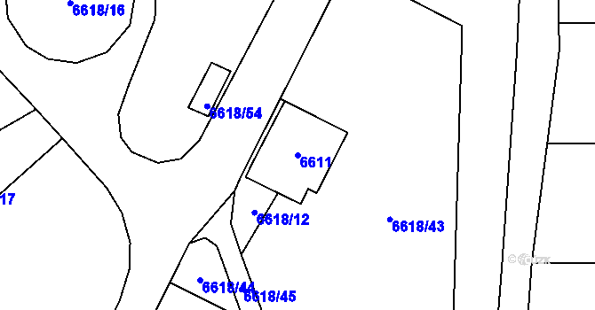 Parcela st. 6611 v KÚ Rychvald, Katastrální mapa
