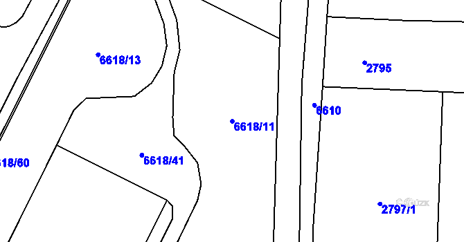 Parcela st. 6618/11 v KÚ Rychvald, Katastrální mapa