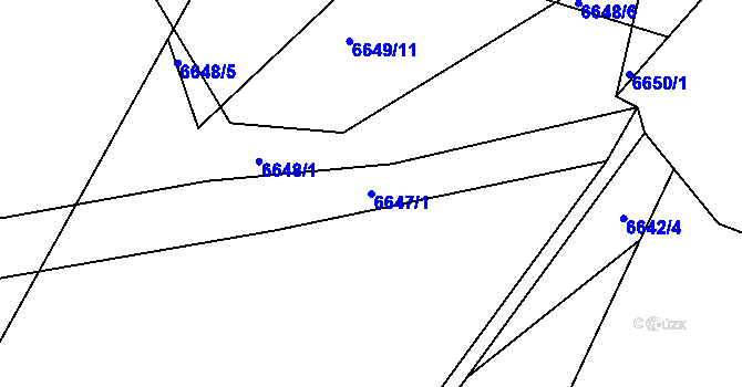 Parcela st. 6647/1 v KÚ Rychvald, Katastrální mapa