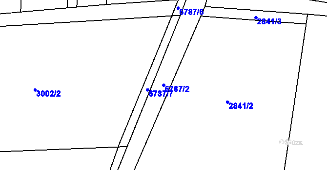 Parcela st. 6787/2 v KÚ Rychvald, Katastrální mapa