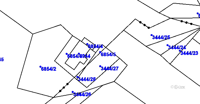 Parcela st. 6854/5 v KÚ Rychvald, Katastrální mapa