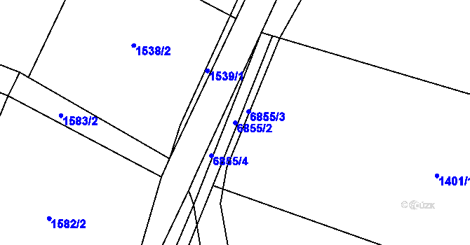 Parcela st. 6855/2 v KÚ Rychvald, Katastrální mapa