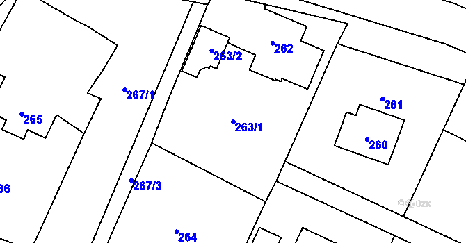 Parcela st. 263/1 v KÚ Rychvald, Katastrální mapa