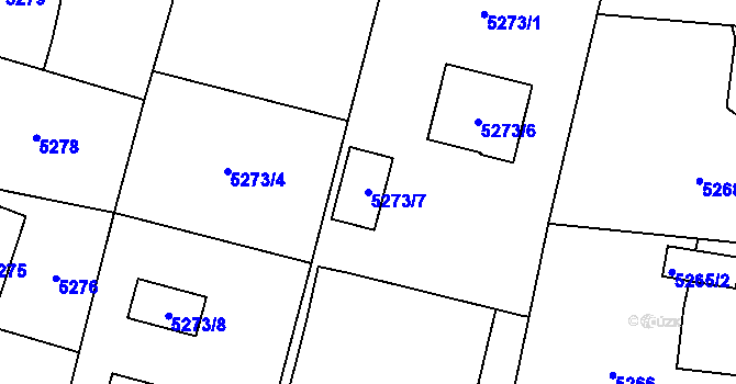 Parcela st. 5273/7 v KÚ Rychvald, Katastrální mapa