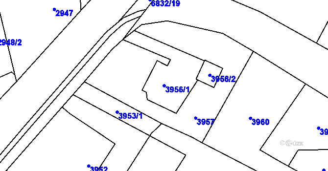 Parcela st. 3956/1 v KÚ Rychvald, Katastrální mapa