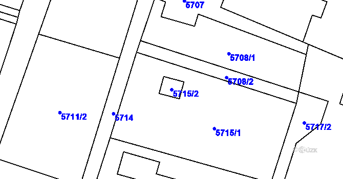 Parcela st. 5715/2 v KÚ Rychvald, Katastrální mapa