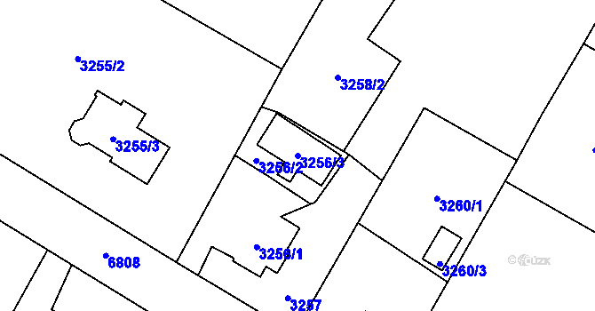 Parcela st. 3256/3 v KÚ Rychvald, Katastrální mapa