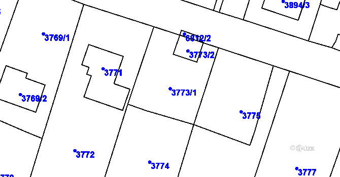 Parcela st. 3773/1 v KÚ Rychvald, Katastrální mapa
