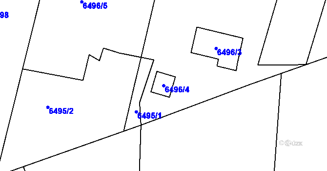 Parcela st. 6496/4 v KÚ Rychvald, Katastrální mapa