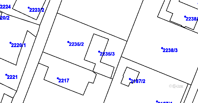 Parcela st. 2235/3 v KÚ Rychvald, Katastrální mapa