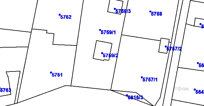 Parcela st. 5759/2 v KÚ Rychvald, Katastrální mapa