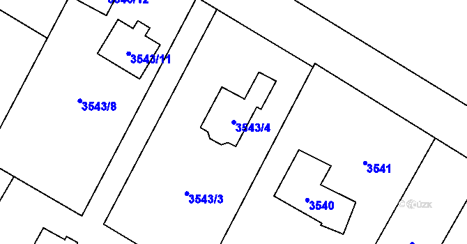 Parcela st. 3543/4 v KÚ Rychvald, Katastrální mapa