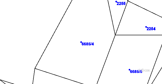 Parcela st. 6685/4 v KÚ Rychvald, Katastrální mapa