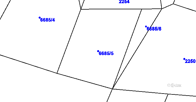 Parcela st. 6685/5 v KÚ Rychvald, Katastrální mapa