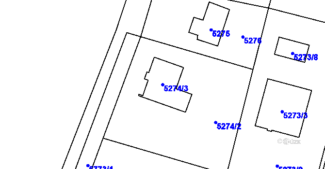Parcela st. 5274/3 v KÚ Rychvald, Katastrální mapa