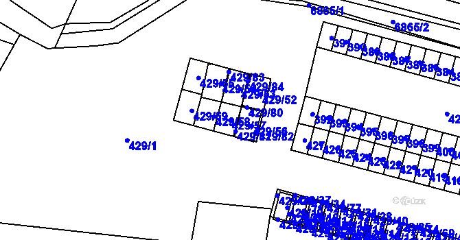 Parcela st. 429/57 v KÚ Rychvald, Katastrální mapa