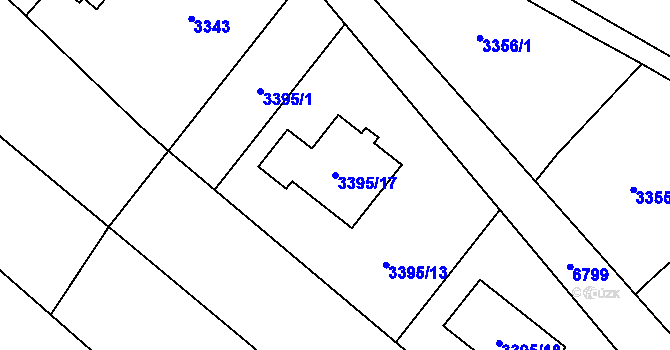 Parcela st. 3395/17 v KÚ Rychvald, Katastrální mapa