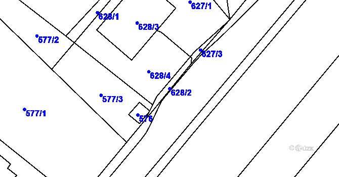 Parcela st. 628/2 v KÚ Rychvald, Katastrální mapa