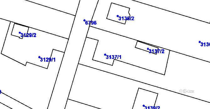 Parcela st. 3137/1 v KÚ Rychvald, Katastrální mapa