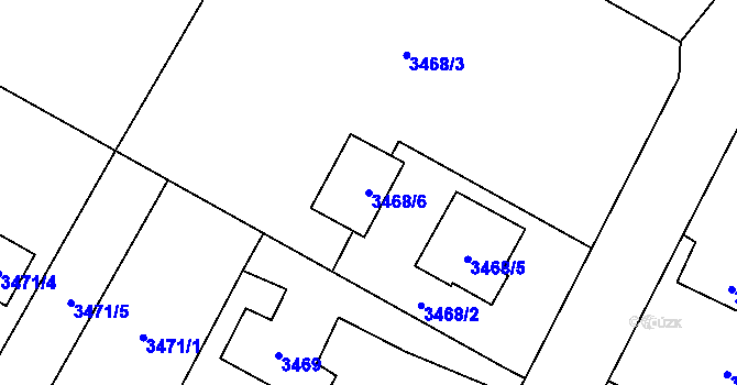 Parcela st. 3468/6 v KÚ Rychvald, Katastrální mapa