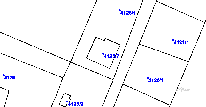 Parcela st. 4125/7 v KÚ Rychvald, Katastrální mapa
