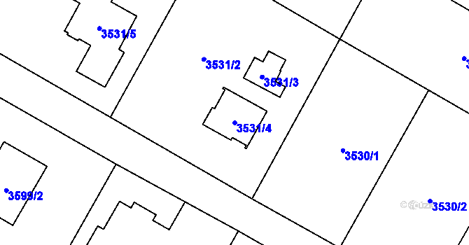Parcela st. 3531/4 v KÚ Rychvald, Katastrální mapa