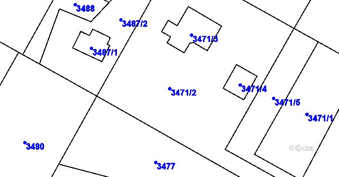 Parcela st. 3471/2 v KÚ Rychvald, Katastrální mapa
