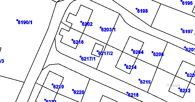 Parcela st. 6217/2 v KÚ Rychvald, Katastrální mapa