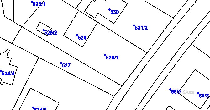 Parcela st. 529/1 v KÚ Rychvald, Katastrální mapa