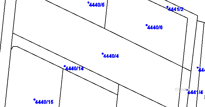 Parcela st. 4440/4 v KÚ Rychvald, Katastrální mapa