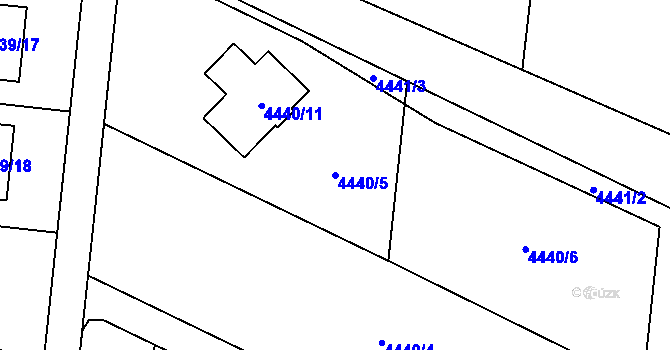 Parcela st. 4440/5 v KÚ Rychvald, Katastrální mapa