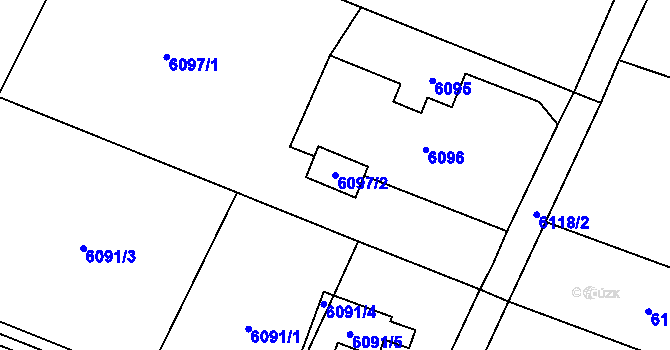 Parcela st. 6097/2 v KÚ Rychvald, Katastrální mapa