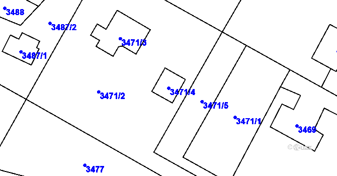 Parcela st. 3471/4 v KÚ Rychvald, Katastrální mapa