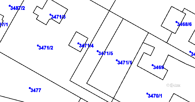 Parcela st. 3471/5 v KÚ Rychvald, Katastrální mapa