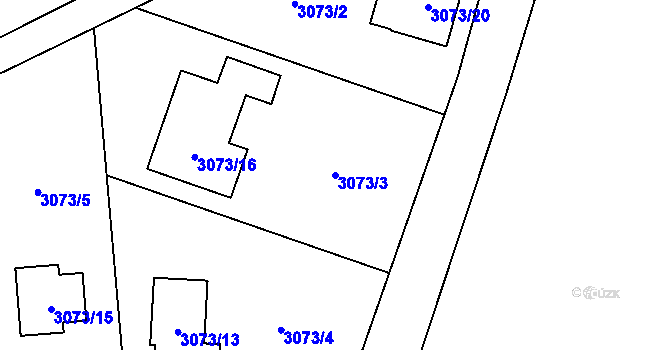 Parcela st. 3073/3 v KÚ Rychvald, Katastrální mapa