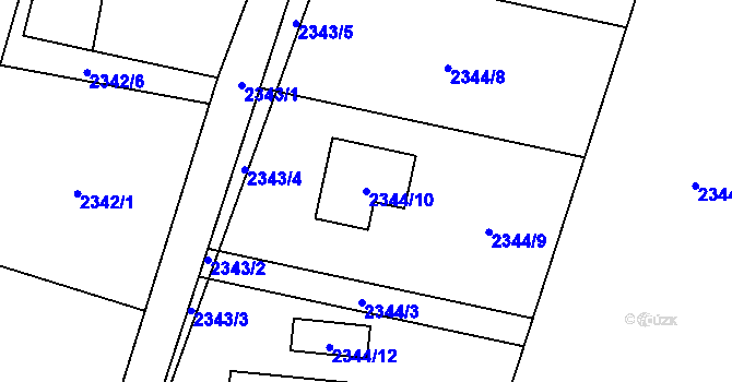 Parcela st. 2344/10 v KÚ Rychvald, Katastrální mapa