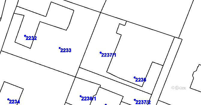 Parcela st. 2237/1 v KÚ Rychvald, Katastrální mapa