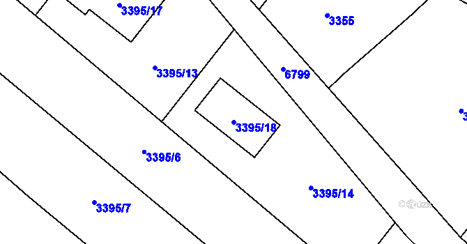 Parcela st. 3395/18 v KÚ Rychvald, Katastrální mapa