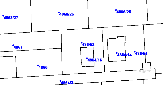 Parcela st. 4864/2 v KÚ Rychvald, Katastrální mapa